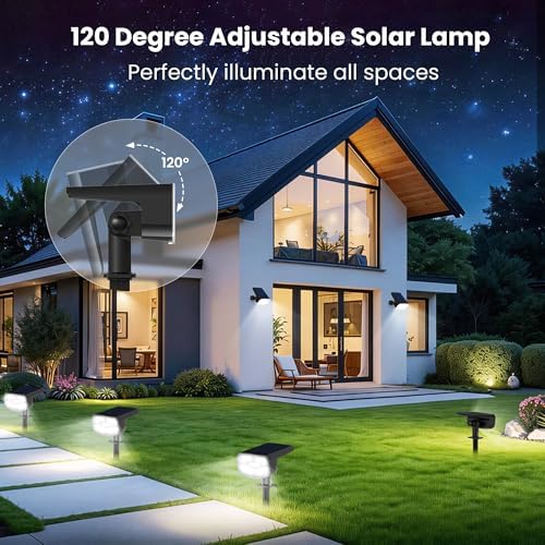 JEJOT Solar Spot Lights Outdoor Waterproof, Solar Spotlights, 6 Pack - Image 5