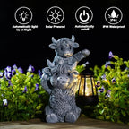 Goodeco Highland Cow with Solar Lantern Garden Statue - Image 6