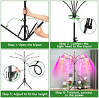 Garpsen Grow Light, 5 Head Plant Light with Tripod, 15-63"Height Adjustable - Image 6