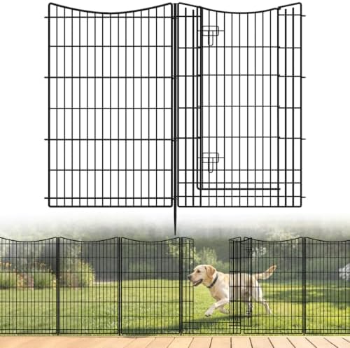 INJOPEXI Decorative Garden Fence 6 Panels 13ft (L)×42in (H) Animal Barrier Fences with 5 Panels + 1 Gate, No Dig Garden Fencing Rustproof Metal Wire Temporary Rabbit Dog Fence for Patio Outdoor Yard by INJOPEXI