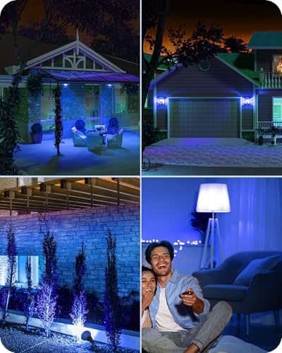 EDISHINE Hallowee PAR38 Blue Flood LED Light Bulbs, Dimmable, 4 Pack - Image 6