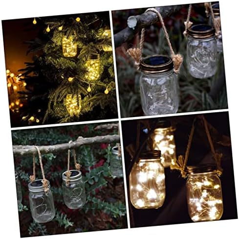 Healeved 30pcs Hemp Rope Jar Handles Wide Mouth Mason Jars Hangers for DIY Projects Wire Handles Burlap Rope - Image 6