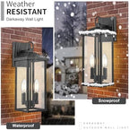 Darkaway Outdoor Wall Lights for House,2pcs Exterior Lighting Fixtures Wall Mount Porch Lights Waterproof Outdoor Sconce Lights with Clear Glass for Patio Hallway Garage E12 Socket - Image 5