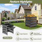 Compost Bin Outdoor -170 Gallon Metal Mesh Rust-Proof Coating Composter - Image 2