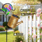 Solar Watering Can Lights Outdoor Garden Decor, Large Butterfly Hanging Lantern with Shepherd Hook, Waterproof Garden Lights for Outdoor Landscape Pathway Yard, Mom Grandma Gifts 1pcs - Image 4
