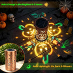 Halloween Decorations Outdoor, Waterproof Solar Pumpkin Lanterns, Hanging Solar Lights Metal Garden Decor for Halloween Party Yard Patio Backyard Porch - Image 3