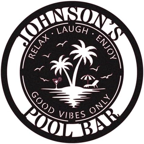 Personalized LED Metal Pool Bar Sign, Poolside Neon Bar Signs for Outside, Pool Signs Outdoor, Outdoor Pool Patio Decor,Pool Tropical Coastal Decor by HYTSIGN