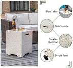 COSIEST 2-Piece Outdoor Propane Fire Pit Table Set w Tank Table, 28" Terrazzo Round Fire Table (Certified, 40,000 BTU) w 16" Tank Cover Side Table 20lb, Waterproof Cover for Garden, Pool, Backyard - Image 5
