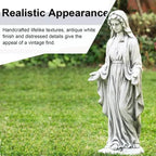 Virgin Mary Outdoor Statue, 29.5inch Blessed Mother Garden Sculpture, Religious Statue for Yard Lawn Patio Catholic Home Decor, Spiritual Gift for Faith Believers, Grey - Image 4