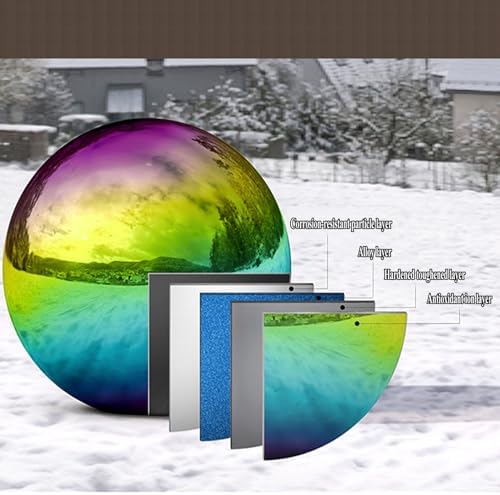 Stainless Steel Gazing Globe Mirror Ball, Garden Reflective Ball Decorations Outside House Decor Outdoor Decorations Mirror Polished Ball to Any Garden or Home (Colorful, Dia: 10 inch) - Image 3