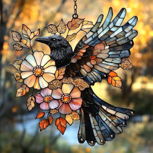 Raven Mosaic Style Acrylic Suncatcher by AVAGAN