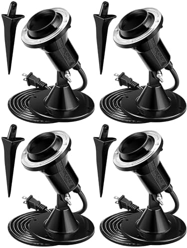 4 Pack Halloween Outdoor Spotlight Floodlight Holder Yard, 10 ft, Black by Relaxweex