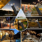Remote Control Outdoor String Lights 200FT for Outside Patio Lights Waterproof with 63 Replaceable S14 Bulbs for Bistro Pergola Porch Backyard Dimmable, 2200K, Linkable, Hooks, Zip Ties included - Image 5