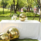 Tableclothsfactory Gold Stainless Steel Gazing Globe Mirror Ball, Reflective Shiny Hollow Garden Sphere - 16" - Image 4