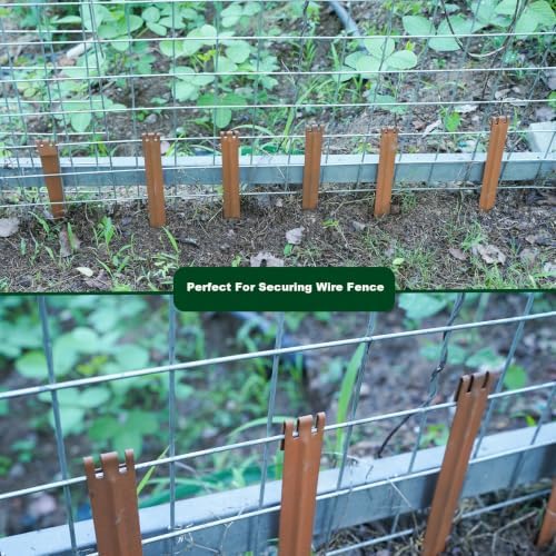 45PCS Brown 10inch Metal Landscape Edging Stakes, No Installation Rustic Heavy Duty Metal Edging Stakes for Landscaping Large Yard/Project - Image 5
