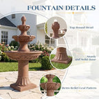 Outdoor Water Fountain, 3-Tier Italian Garden Waterfall Fountain - Image 6