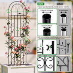 ARIFARO 2 Pack 78" H x 20" W Metal Garden Trellis for Climbing Plants - Image 4