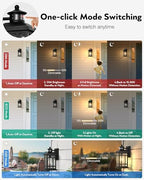 Motion Sensor Outdoor Light Adjustable Sensing Range, 2 Pack Black Dusk to Dawn Exterior Lighting Fixtures with Seed Glass, Aluminum Anti-Rust Outside Lights for House Garage Doorway Garden - Image 2