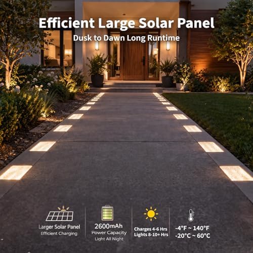 SHONELIGHTING Solar Paver Lights, 6x9 Ground LED, 3500K, Warm White, 6Pk - Image 4