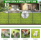 15 Panels Garden Fencing Animal Barrier with Lock, 33 in(H) X 36 ft(L) Dog Fence Outdoor for Yard Rustproof No Dig Decorative Tall Garden Fences Metal Wire Panel Border Rabbit Ground Stakes Fencing - Image 2