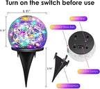 Solar Garden Lights, 2 Pack 80 LED Multicolor Cracked Glass Solar Outdoor Lights Decorative, Upgraded Waterproof Ball Light for Yard Pathway Patio Lawn Christmas Outside Decor, 5.9" - Image 7