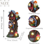 TERESA'S COLLECTIONS Gnome Treehouse Solar Resin Garden Statue 11" - Image 5