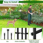 No Dig Garden Fence 40" H x 22.5'L with Gate Decorative Yard Dog Panels - Image 5