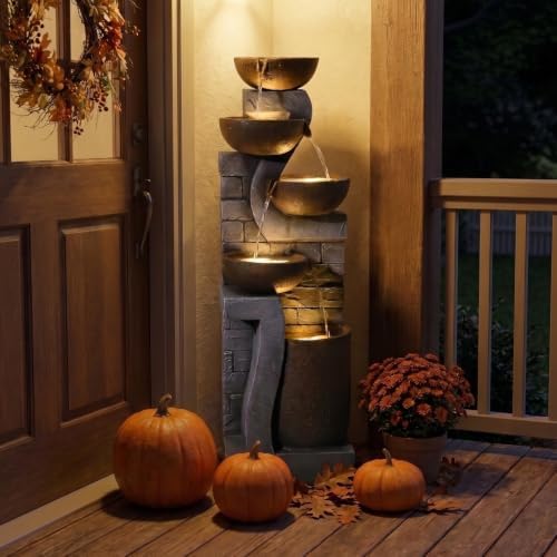 Bumilgar 42" Tall Outdoor Fountain with LED Lights by Bumilgar
