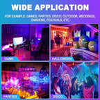 AUXTINGS 30W RGB LED Floodlight,3000LM Smart Flood Lights Outdoor with APP Control, Colour Changing,Timing Scene Lighting for Party Stage Garden Halloween Christmas Decorations,IP66 US Plug,4 Pack - Image 6