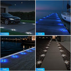 VOLISUN Solar Driveway Lights Dock Deck Lights 12 Pack,2 Colors in 1 Led IP67 Waterproof Outdoor Warning Step Lights for Driveway Sidewalk Pathway (White/Blue) - Image 6