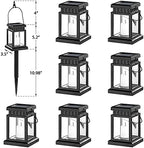 SOLPEX Solar Lanterns Outdoor Waterproof, 8 Pack Solar Lights Outdoor LED Hanging Lantern Lights, Candle Effect Decorative Lights with Stakes for Outside, Garden, Patio, Porch, Yard, Pathway - Image 3