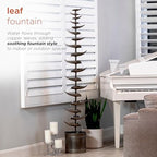 Alpine Corporation MCC390L-SL Indoor Outdoor Metal Tiered Leaves Water Floor Fountain, 70 Inches Tall, Silver - Image 6