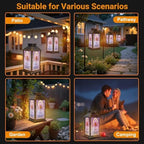 Stained Glass Style Solar Lantern Outdoor Garden Hanging Lantern Stunning Sunflower Stained Glass Art Pastel Mosaic Border Waterproof Solar Powered Lighting Outside Table Lamp for Patio Deck Yard - Image 5