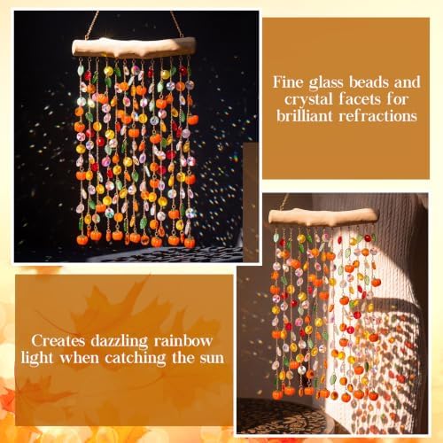 Suncalla 2 Pcs Fall Crystal Suncatchers Window Hanging Decor Autumn Harvest - Image 5