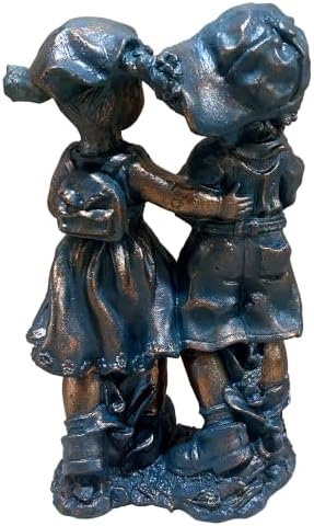 MgO Boy Girl Garden Statues Set, Exquisite Detail Lawn Ornaments for Patio - Image 2