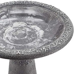 Arcadia Garden Products BB05 Fiberclay Bird Bath Outdoor Garden Decor, Antique Vintage Weather Resistant Water Bowl for Backyard and Patio and, 20-inch Tall, Black - Image 5