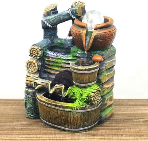 Waterfall Fountain Tabletop Fountain Tabletop Rockery Flowing Water Fountain Living Room Tabletop Fountain Ornaments Tabletop Fountains (A) - Image 4