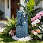 Autodaya 32" H 4-Tier Vase Ceramic Outdoor Water Fountain with LED Lights - Image 6
