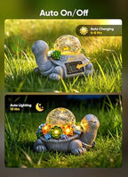 Brightown-Solar-Turtle-Garden-Decor-Statue with 5 Succulent LED Lights, Hand-Painted Resin, IP65 Waterproof Outdoor Decor for Patio, Balcony & Yard Decorations, Unique Mothers Day Gifts for Mom - Image 4