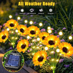 Solar Lights Outdoor Garden Decor 4 Pack Sunflower Firefly Solar Flowers - Image 7
