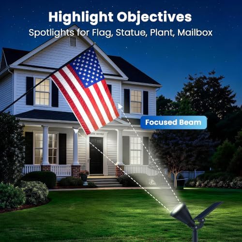 JEJOT 6 Pack Solar Spot Lights Outdoor Waterproof with Focus Beam - Image 2