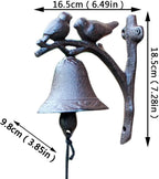 Front Door Cast Iron Doorbell Wall Bell Outdoor Dinner Bells Decorative Bells for Wall Hanging Bell (Black 16.5 * 18.5 * 9.8cm) - Image 7