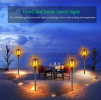 Solar Torch Lights Outdoor Flickering Flame,8Pack Outdoor Garden Landscape Light 12LED Ground Lawn Decoration Induction Torch Light - Image 3