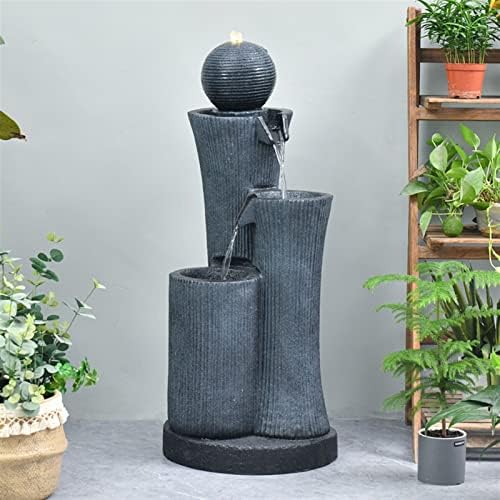 Indoor Fountain Resin Waterfall Tabletop - Tiered Indoor/Outdoor Water Decorative for Home or Office Rockery - Image 4