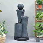 Indoor Fountain Resin Waterfall Tabletop - Tiered Indoor/Outdoor Water Decorative for Home or Office Rockery - Image 4