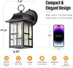 OKELI 2-Pack Dusk to Dawn Exterior Lighting Fixture, Farmhouse Outdoor Wall Lights with Ripple Glass, Aluminum Porch Light Wall Mount, Anti-Rust Outside Wall Sconce for House, Garage(Black&Gold-Trim) - Image 3
