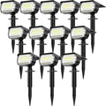LANSOW Solar Spot Lights Outdoor IP67 Waterproof, 12 Pack/76 LED, Cool White by LANSOW