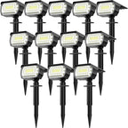 LANSOW Solar Spot Lights Outdoor IP67 Waterproof, 12 Pack/76 LED, Cool White by LANSOW