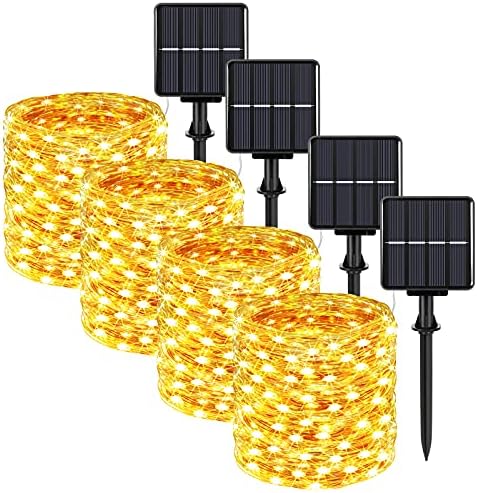 4-Pack Solar Fairy Lights Outdoor, Extra-long 288FT 800LED String Lights by BringYourBrightFuture