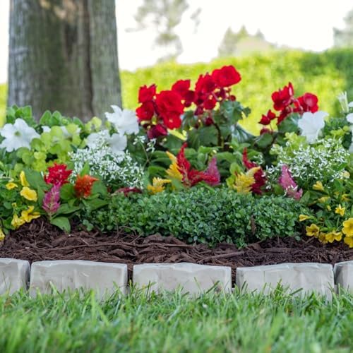 EasyFlex No-Dig Landscape Edging with Anchoring Spikes, 2.7 in. Tall Decorative Stone-Look Garden Border, 60 Foot Kit, Brown - Image 7